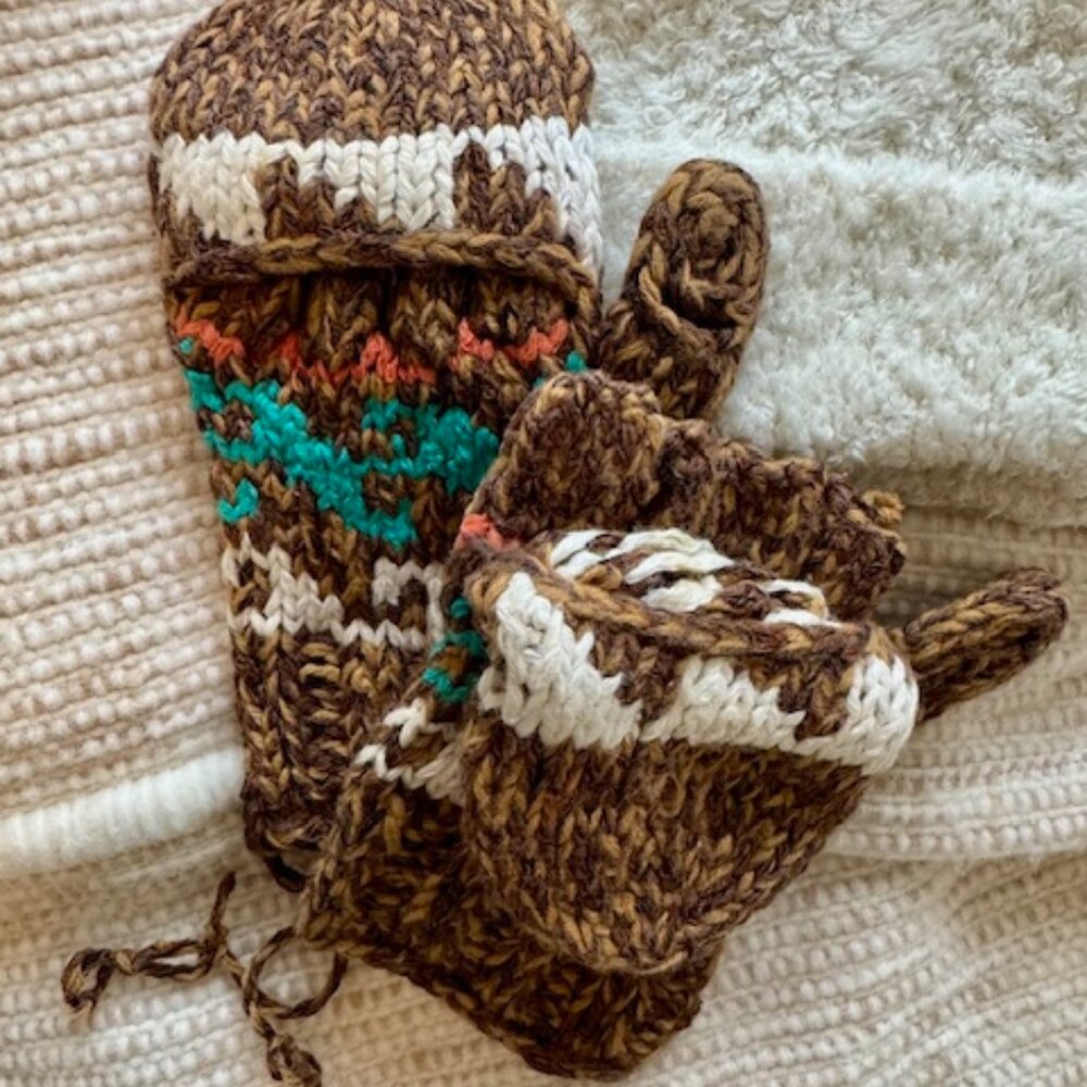 Free People Style Bernie Mittens! Hand Knit, Thick, Unique Winter Mittens - Picture 2 of 3
